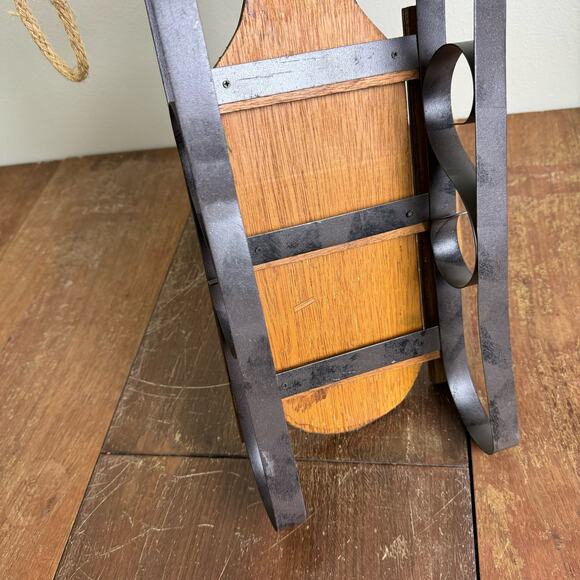 Craft Fair‎ Wood Metal Decorative Snow Sled with hand painted rustic snowmen - Picture 2 of 6